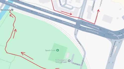 Geen oversteek voor fietsers en voetgangers Park Oudegein / Zuidstedeweg