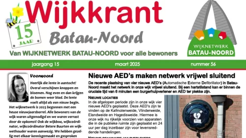 De wijkkrant voor de wijk Batau-Noord is weer uit
