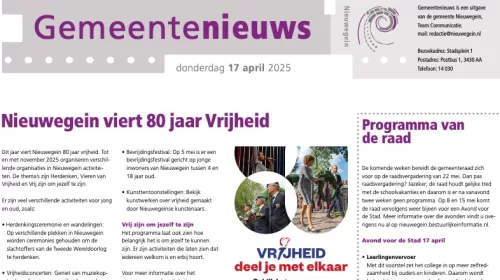 Gemeentenieuws online nu om de twee weken