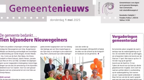Gemeentenieuws online nu om de twee weken