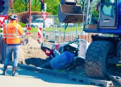 Bestuurder graafmachine gewond tijdens werkzaamheden aan de stadsverwarming