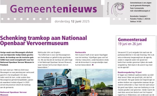 Gemeentenieuws online nu om de twee weken