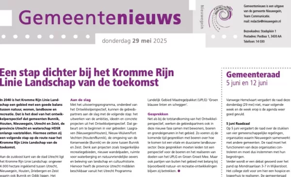 Gemeentenieuws online nu om de twee weken