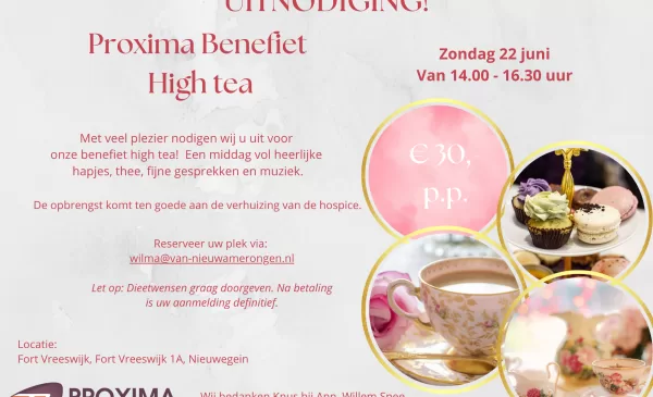 Proxima Benefit High Tea op 22 juni 2025