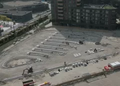 Korte impressie busplein in aanbouw van nieuwe busstation op City