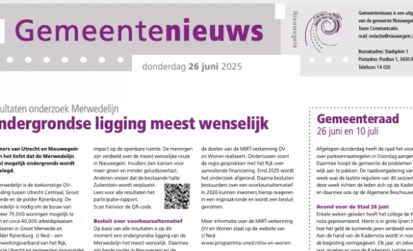 Gemeentenieuws online nu om de twee weken