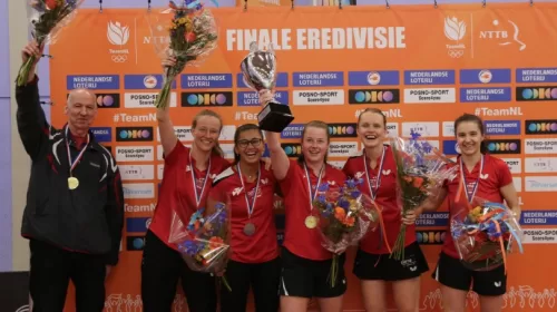Tafeltennisters Nieuwegein (VTV) pakken voor de derde keer de landstitel