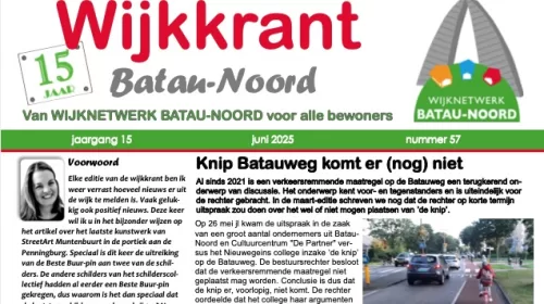 De wijkkrant voor de wijk Batau-Noord is weer uit