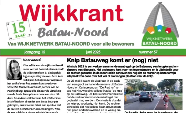 De wijkkrant voor de wijk Batau-Noord is weer uit