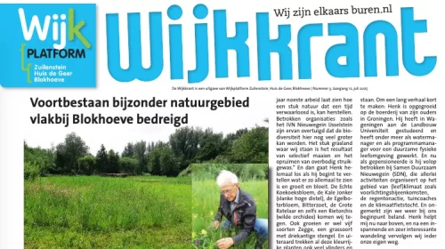 De wijkkrant voor de wijken Zuilenstein, Huis de Geer en Blokhoeve is weer uit