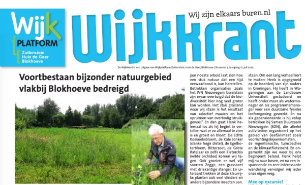 De wijkkrant voor de wijken Zuilenstein, Huis de Geer en Blokhoeve is weer uit
