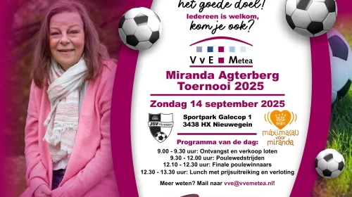 Voetballen voor Miranda: derde editie van het Agterberg-toernooi bij JSV Nieuwegein