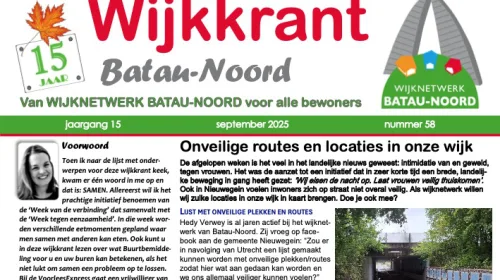 De wijkkrant voor de wijk Batau-Noord is weer uit