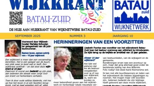 De wijkkrant voor de wijk Batau-Zuid is weer uit