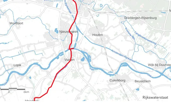 Kaartje loop van het Merwedekanaal