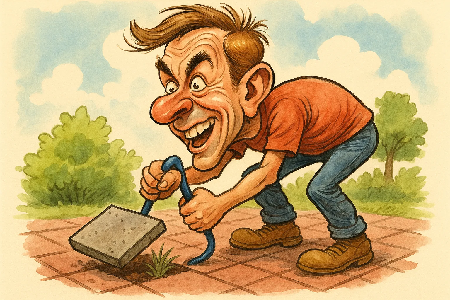 Karikatuur tegelwippen