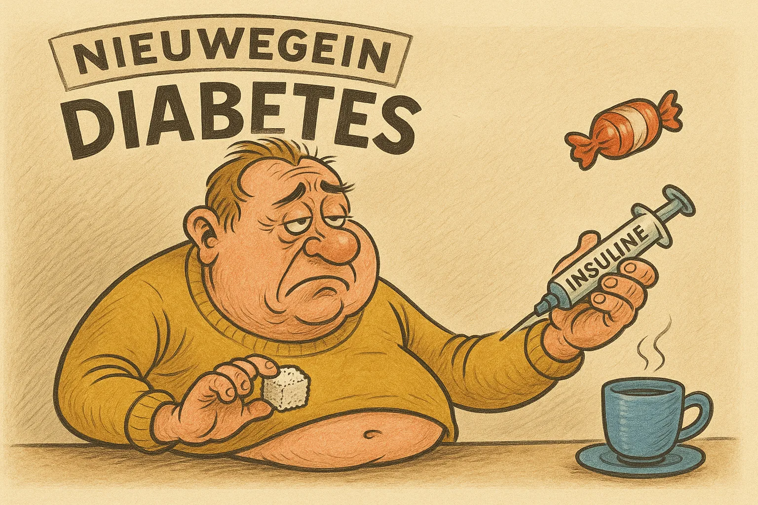 karikatuur diabetes