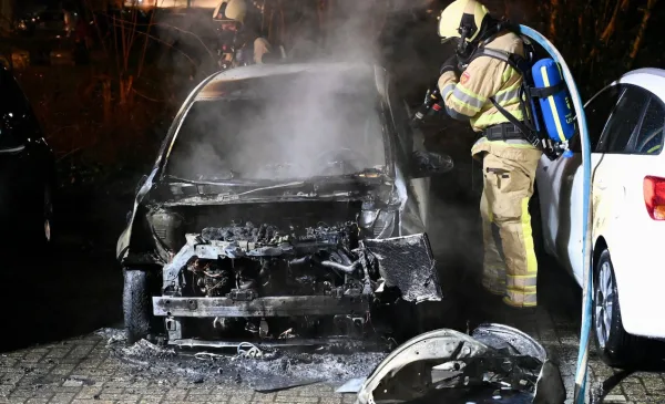 Autobrand op Wenckebachplantsoen, oorzaak nog onduidelijk