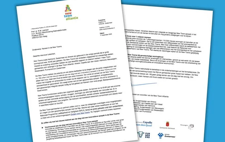 Brief New Towns Alliantie