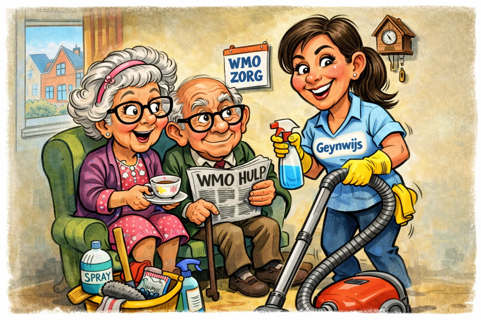Geynwijs Wmo hulp karikatuur