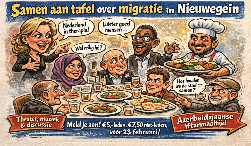 Migratie en eten karikatuur