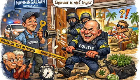 Inval op de Nanningalaan, politie houdt kaken op elkaar over aanleiding