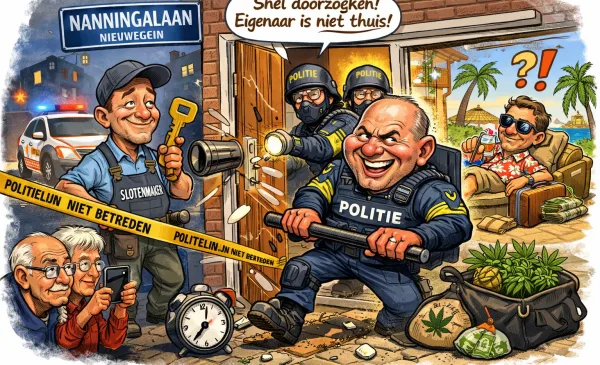 Inval op de Nanningalaan, politie houdt kaken op elkaar over aanleiding