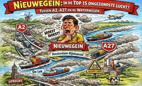 Nieuwegein in top 15 ongezondste lucht van Nederland