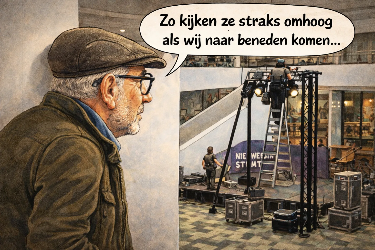 Jan met de Pet achter de schermen