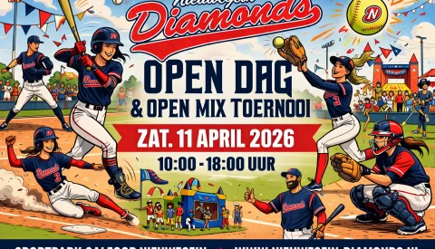 Honkbalclub Nieuwegein Diamonds opent seizoen met open dag en gezellig mix-toernooi