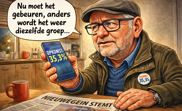 Update: Derde opkomstcijfers gemeenteraadsverkiezingen Nieuwegein: 35,3 procent