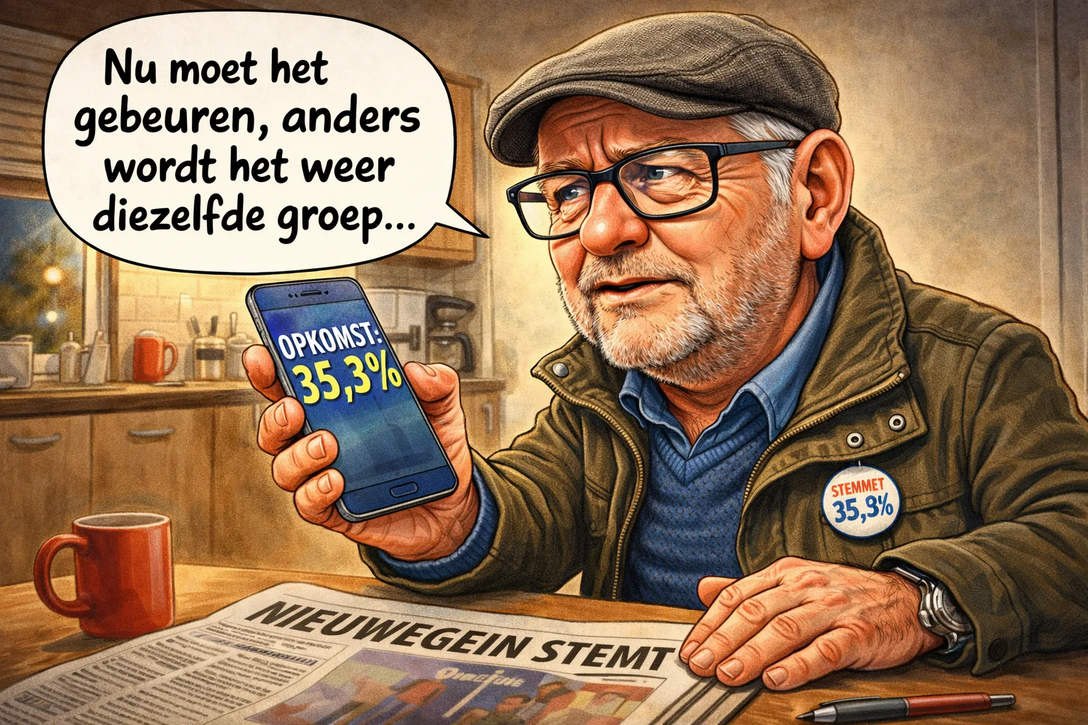 jan met de pet en de derde tussenstand