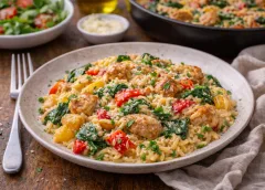 Koken met PEN: ‘Romige orzo met kip, paprika en spinazie, één pan, veel smaak’