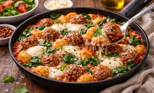 Koken met PEN: ‘Gnocchi uit de oven met gehaktballetjes, spinazie en mozzarella’