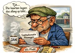 Jan met de Pet leest de formatiestukken, en ziet dat de uitkomst al vroeg vastlag