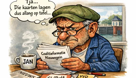 Jan met de Pet leest de formatiestukken, en ziet dat de uitkomst al vroeg vastlag