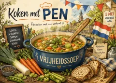 Koken met PEN: ‘Vrijheidssoep met lentegroenten en kruiden voor 4 en 5 mei’