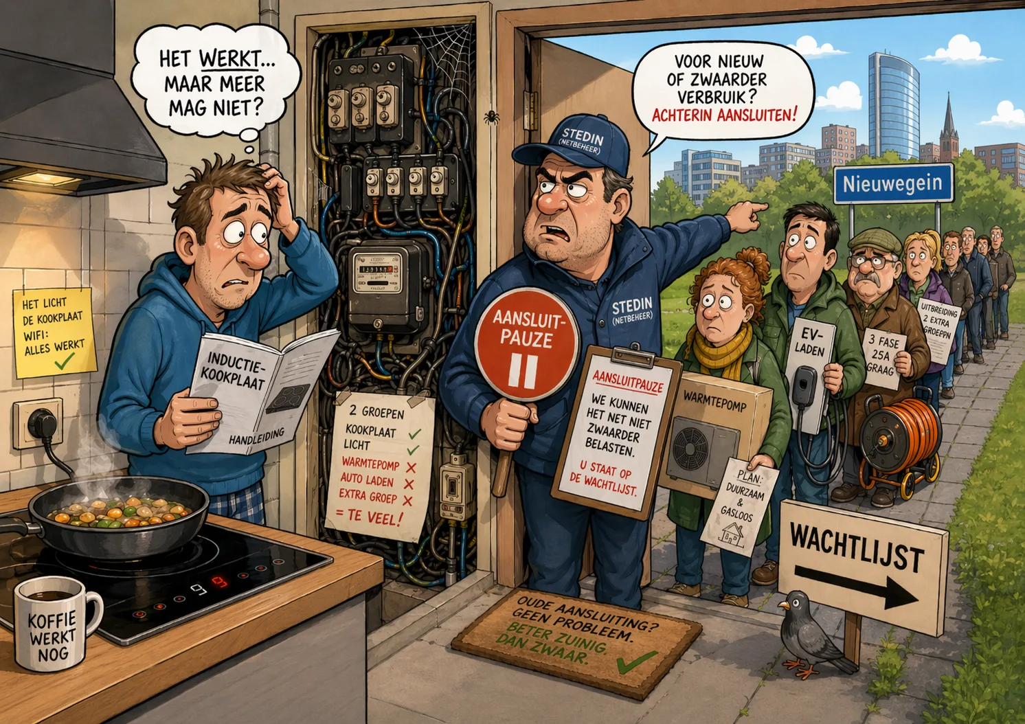 Netcongestie Stedin Karikatuur