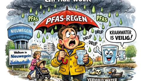 PFAS valt nu ook uit de lucht, ook in Nieuwegein duikt de stof op in regenwater