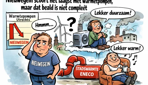 Nieuwegein onderaan bij warmtepompen, maar warmtenet verklaart veel