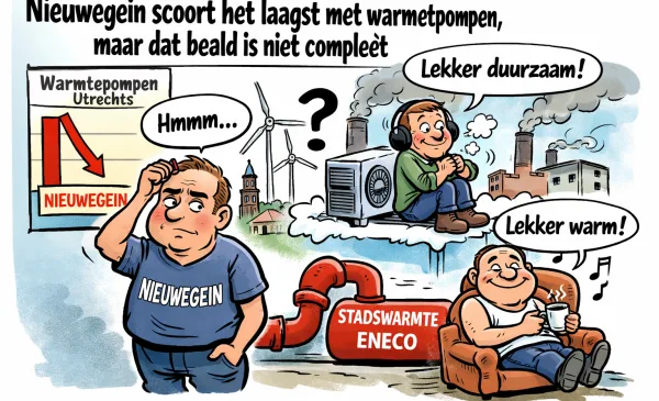 Nieuwegein onderaan bij warmtepompen, maar warmtenet verklaart veel