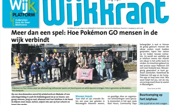 Nieuwe wijkkrant is uit: ‘Van Pokémon GO tot buurtcamping, nieuwe Wijkkrant van Zuilenstein staat nu klaar’