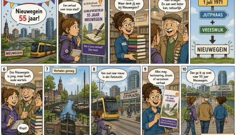Wie schrijft het verhaal van 55 jaar Nieuwegein?