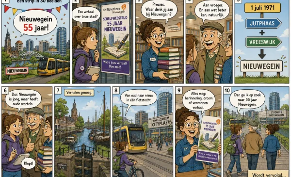 Wie schrijft het verhaal van 55 jaar Nieuwegein?