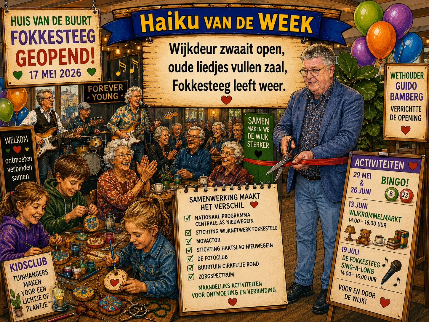 Opening wijkkamer fokkesteeg haiku