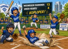 Junioren Nieuwegein Diamonds slaan zich met 13-4 naar koppositie