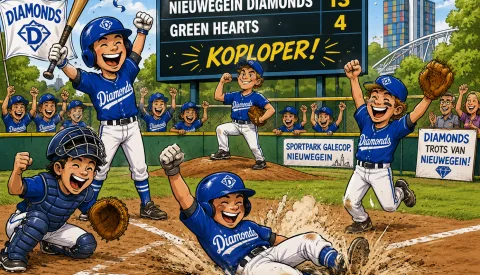 Junioren Nieuwegein Diamonds slaan zich met 13-4 naar koppositie