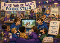 Eerste kidsbios in Huis van de Buurt Fokkesteeg gehouden, grote opening op 17 mei
