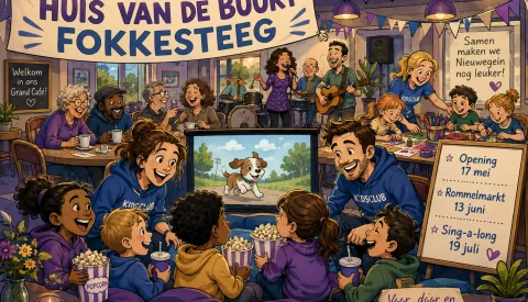 Eerste kidsbios in Huis van de Buurt Fokkesteeg gehouden, grote opening op 17 mei