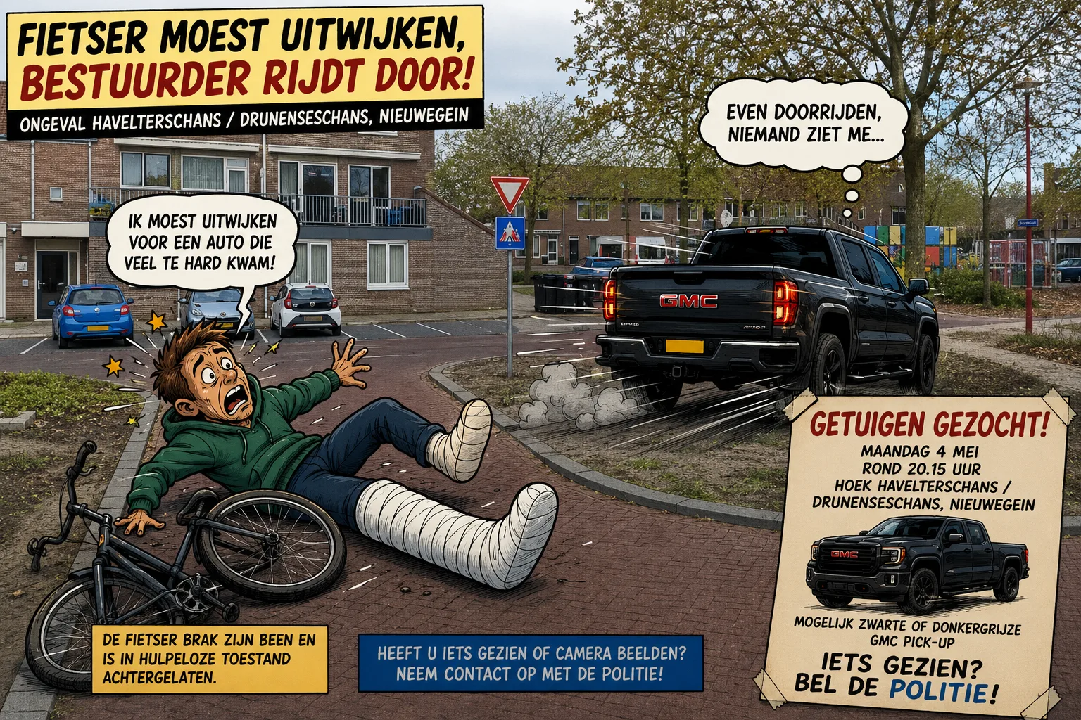 ongeluk karikatuur drunenseschans